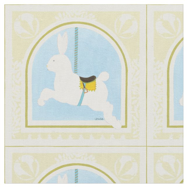 Carousel Rabbit von June Erica Vess Stoff (Nahaufnahme)
