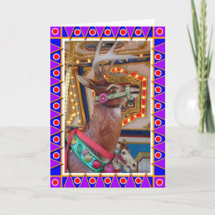 Carousel Reindeer Feiertagskarte