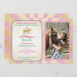 Carousel Reiten Party Einladung Foto Geburtstag