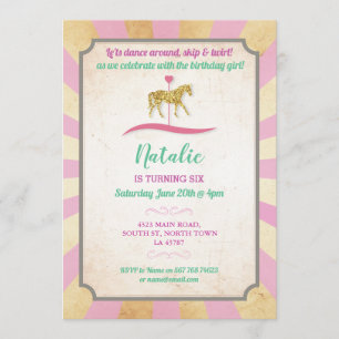 Carousel Reiten Party Einladung Messe Geburtstag