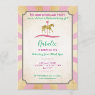 Carousel Reiten Party Einladung Messe Geburtstag