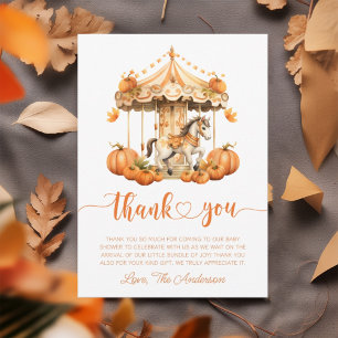 Carousel Rustic Fall kleiner Kürbis ist auf dem We Dankeskarte