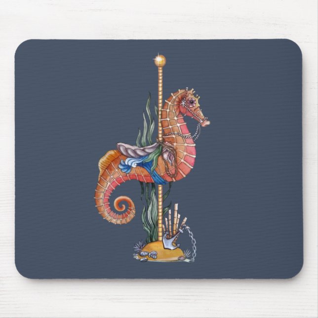 Carousel-Seepferd Mousepad (Vorne)