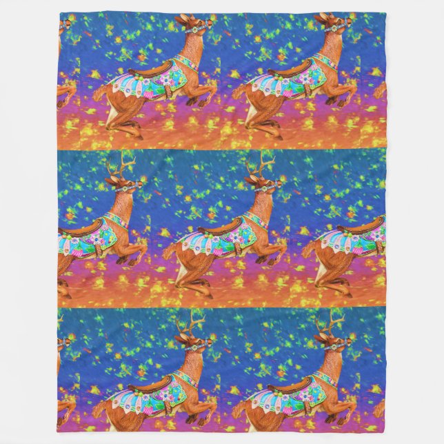 Carousel Stag Fleece Blanket (Vorderseite)