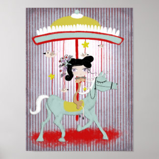 Carousel texturierte, matte Vintage Puppe zarter L Poster