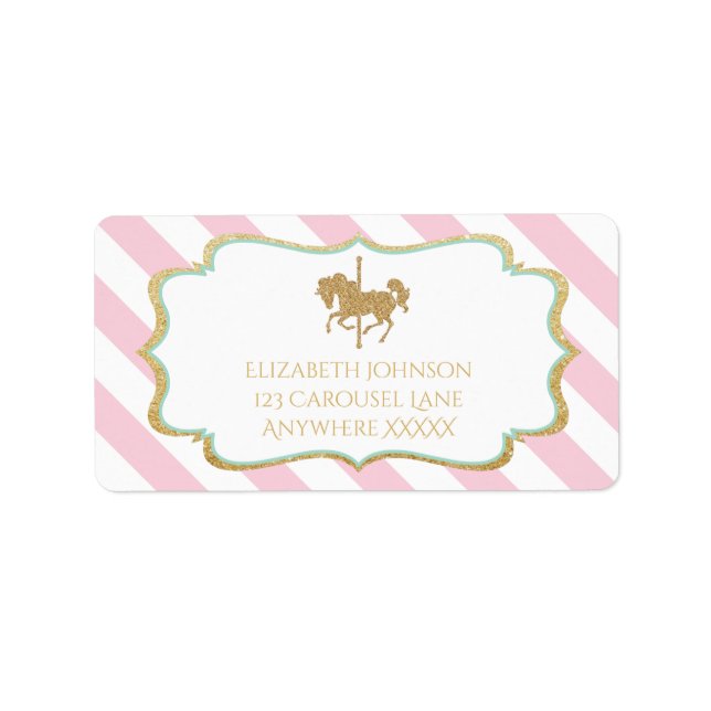 Carousel Themed Address Labels Adressaufkleber (Vorne)