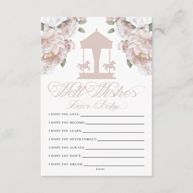 Carousel Wünsche für Baby Begleitkarte (Vorderseite)