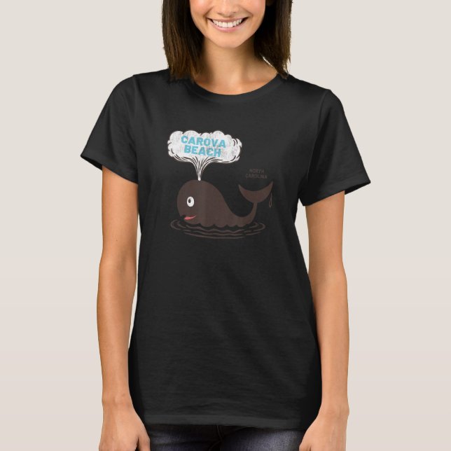 Carova Beach  NC Summertime Vacationing Whale Spou T-Shirt (Vorderseite)