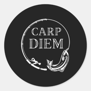 Carp Diem Seize der Carp Funny Fishing Carem Diem Runder Aufkleber