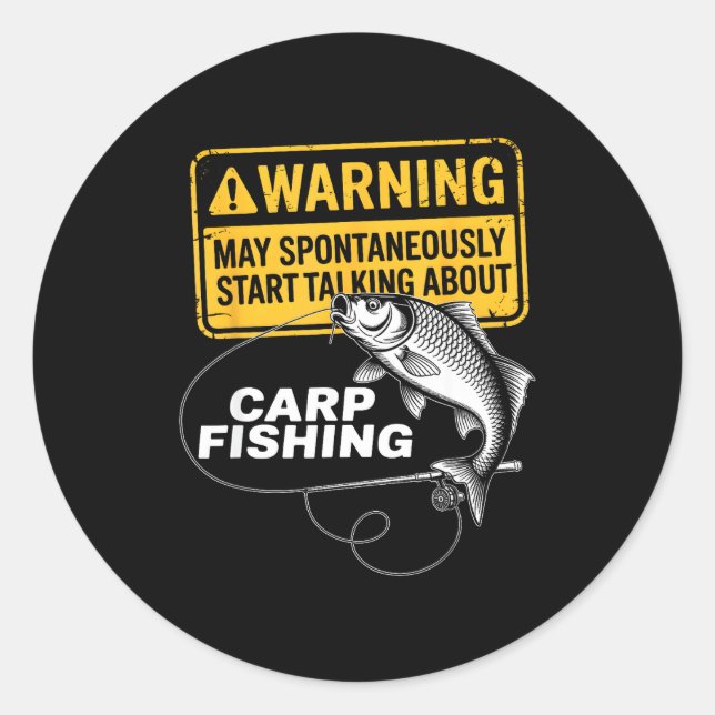 Carp Fishing Design For Men Funny Catfish And Carp Runder Aufkleber (Vorderseite)