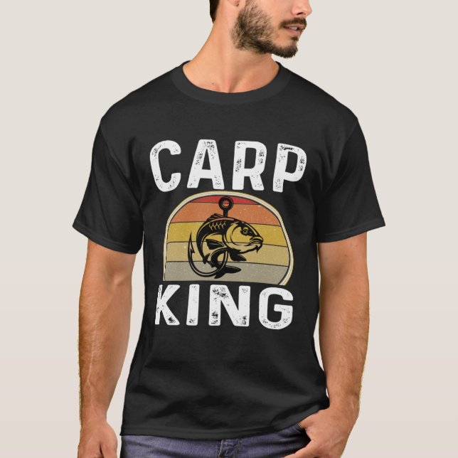 Carp King Funny Fishing Fisherman Dad Father Grand T-Shirt (Vorderseite)