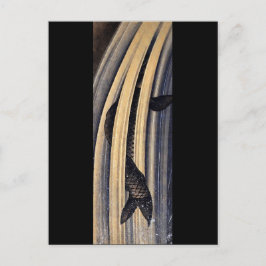 Carp Leaping Up Wasserfall Hokusai Fine Art Postkarte
