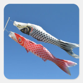 Carp Streamers (Koinobori): Tokio, Japan Quadratischer Aufkleber