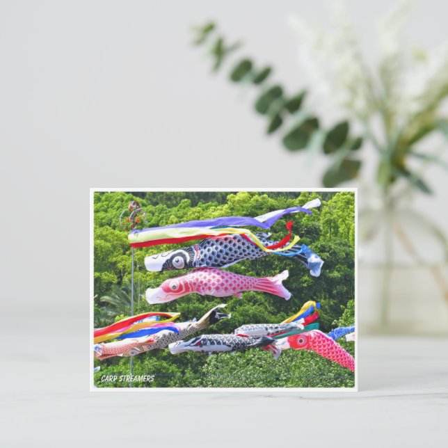 Carp Streamers Postkarte (Stehend Vorderseite)