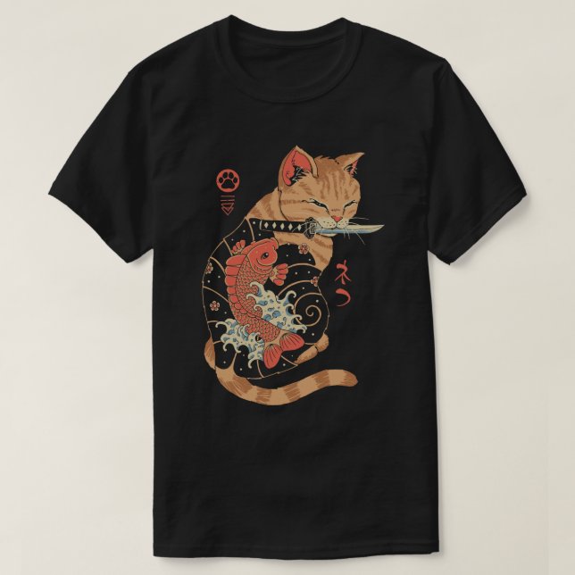 Carp Tattooed Cat T-Shirt (Design vorne)