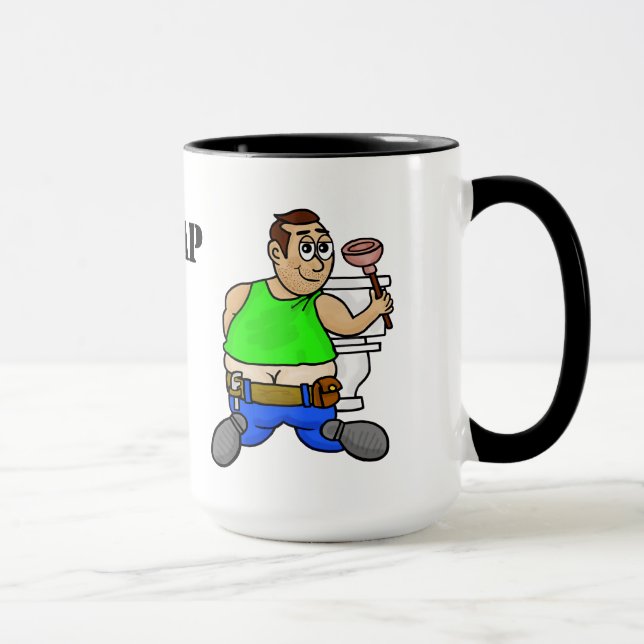 Carpe Crap Plumber, der an der Tasse des Toiletten (Rechts)