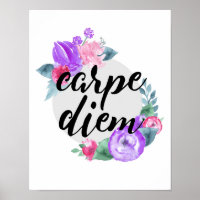 Carpe Diem - Blume - Weißes Poster