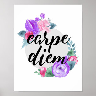 Carpe Diem - Blume - Weißes Poster
