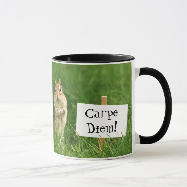 Carpe Diem! Chipmunk mit Zeichen Tasse (Rechts)