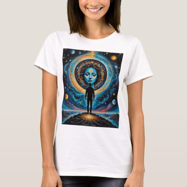 Carpe Diem Cosmic Goddess Art Shirt (Vorderseite)