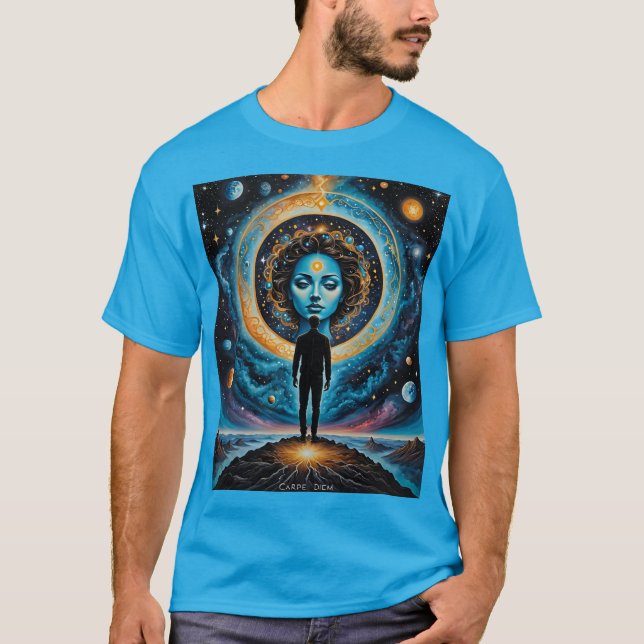 Carpe Diem Cosmic Goddess Art Shirt (Vorderseite)