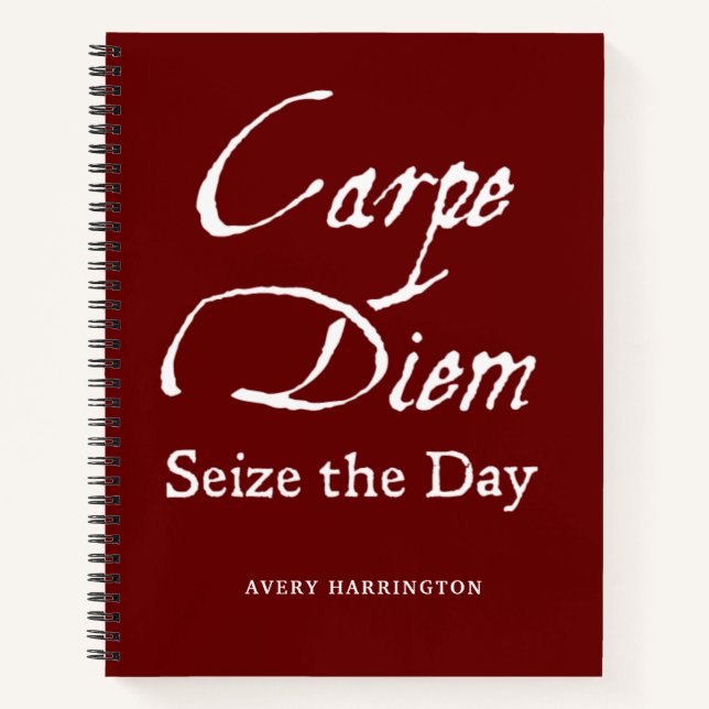 Carpe Diem Dead Poets Society Inspiration Orange Notizbuch (Vorderseite)