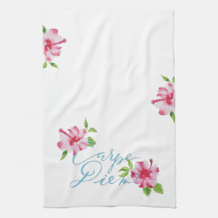 Carpe diem ergreifen den Tag Hibiskus Küchentuch