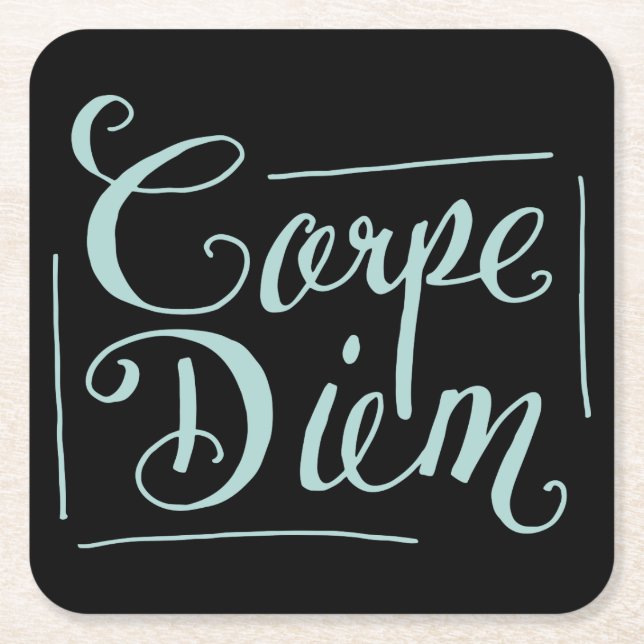 Carpe Diem Extravagant Rechteckiger Pappuntersetzer (Vorderseite)