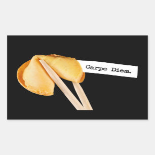 Carpe Diem Fortune Cookie Rechteckiger Aufkleber