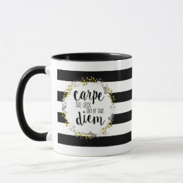 Carpe Diem Funny Inspiration Typografie Zitat Tasse