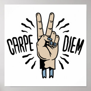 Carpe Diem Funny Retro Motivierend Zitat Poster