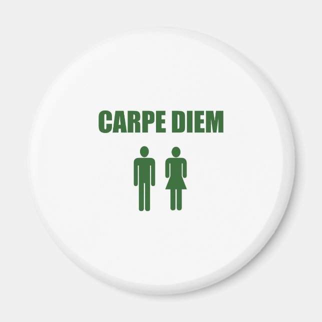Carpe Diem (grüner Text, Junge und Mädchen) Magnet (Vorne)