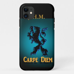 "Carpe Diem" iPhone Gehäuse mit schwarz und blau L Case-Mate iPhone Hülle