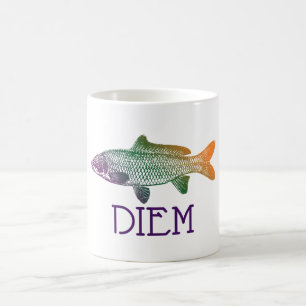Carpe Diem Karpfen Diem ergreifen die Tasse