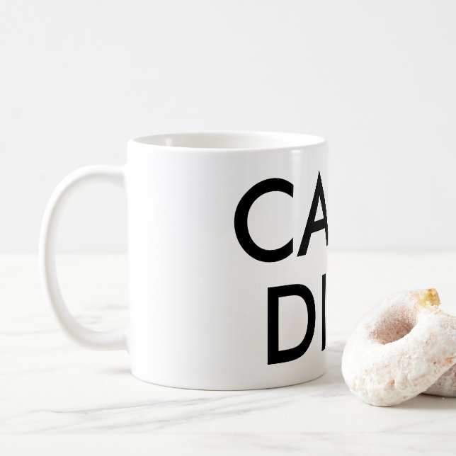 Carpe Diem lateinisches Zitat Kaffeetasse (Mit Donut)
