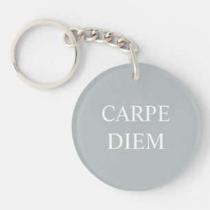 Carpe Diem Latin Quote Schlüsselring - Grau