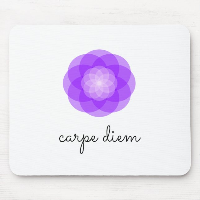 Carpe Diem lila Blume Mousepad (Vorne)