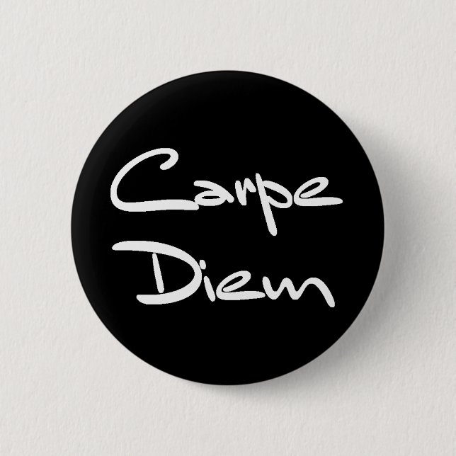 CARPE DIEM Moderner Cooler Text Button (Vorderseite)