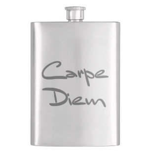 CARPE DIEM Moderner Cooler Text Flachmann
