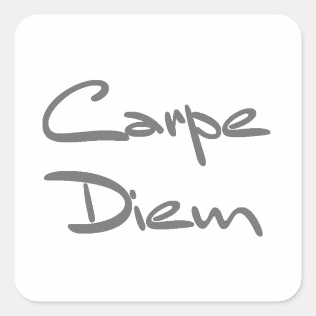 CARPE DIEM Moderner Cooler Text Quadratischer Aufkleber (Vorderseite)