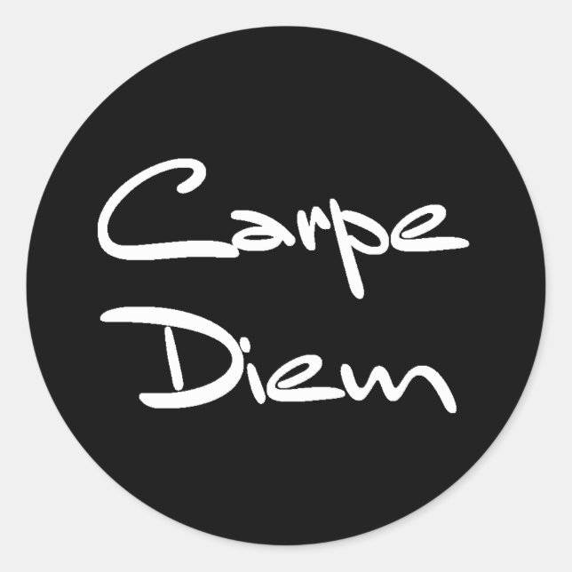 CARPE DIEM Moderner Cooler Text Runder Aufkleber (Vorderseite)