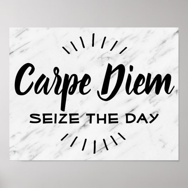 Carpe Diem Motivierend Quote Sprichwort Modernes M Poster (Vorne)