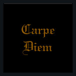 Carpe Diem Poster<br><div class="desc">Stilvolles Carpe Diem Poster. Thema - Stilvolle Typografie latin "mock latin" zeitgenössische Zitat Ermutigung inspirierende Worte schwarzen Gold</div>
