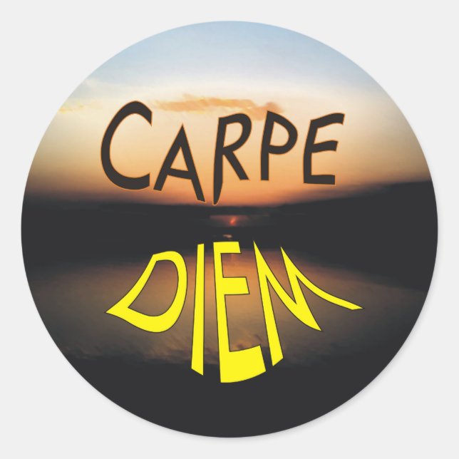 CARPE DIEM RUNDER AUFKLEBER (Vorderseite)