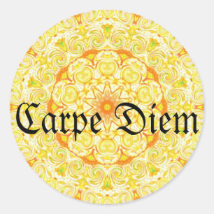 Carpe Diem Runder Aufkleber
