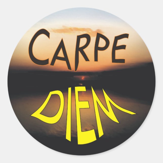 CARPE DIEM RUNDER AUFKLEBER (Vorderseite)