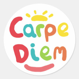 Carpe Diem Runder Aufkleber