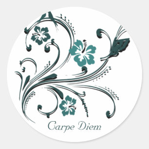 Carpe Diem Runder Aufkleber