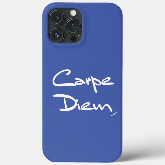 CARPE DIEM Schwarz-weiße Typografie Cool iPhone Ca Case-Mate iPhone Hülle (Rückseite)