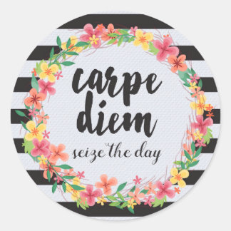 Carpe Diem / Seien Sie am Tagesangebot Runder Aufkleber